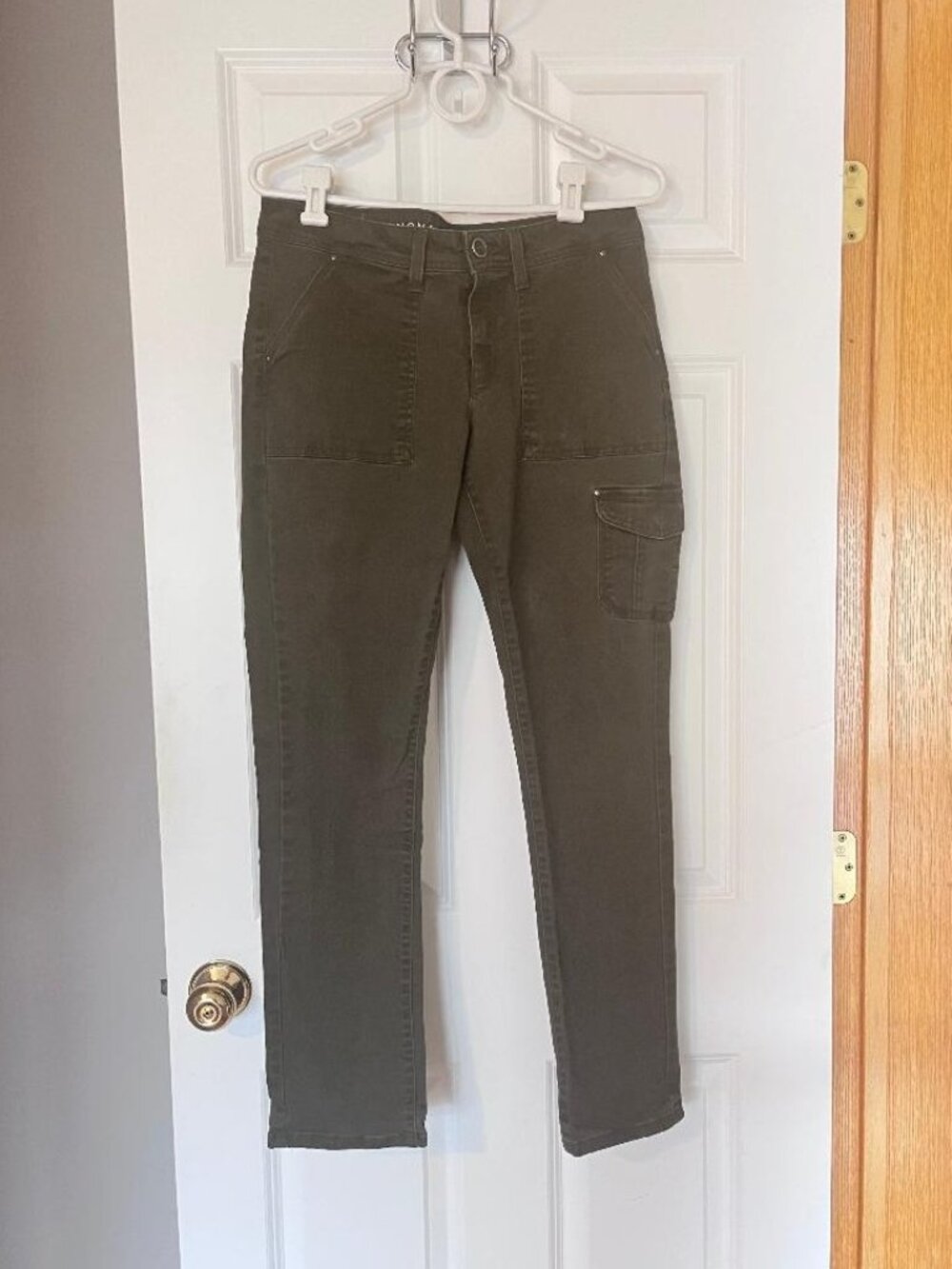Sonoma Slim Straight Cargo Khaki Pants Jeans 10 EXC Dark Olive Green